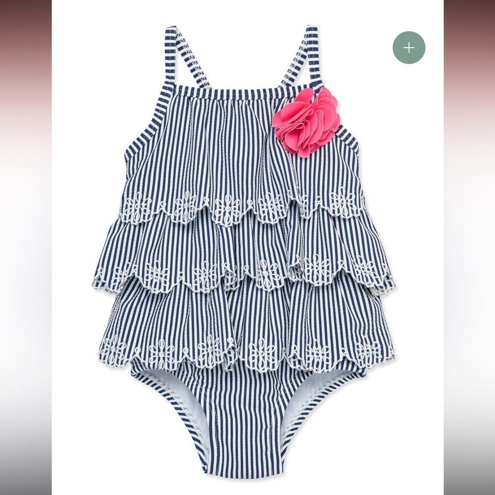 Little Me ||Navy Stripe Toddler Swimsuit size 24months
